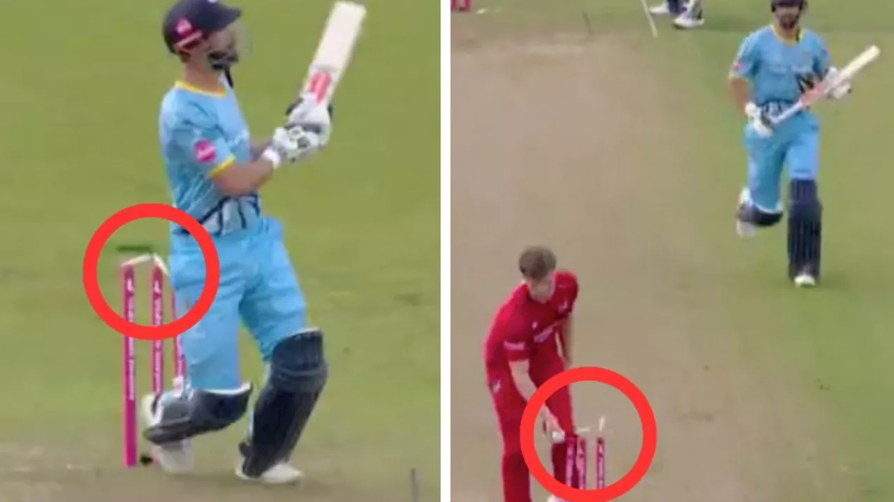 Cricketer steps on stumps and then gets run out … but survives due to little-known rule