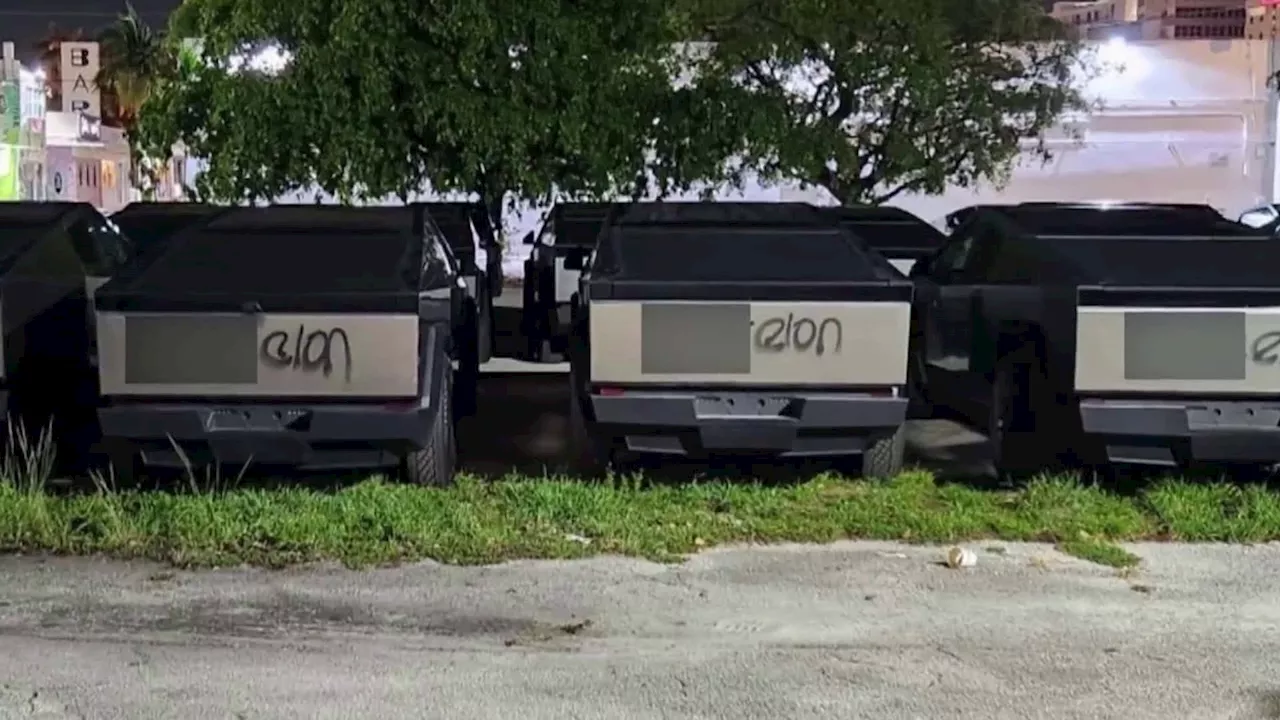 Vandal Lashes Out At Elon Musk By Tagging 34 Tesla Cybertrucks With Profanity