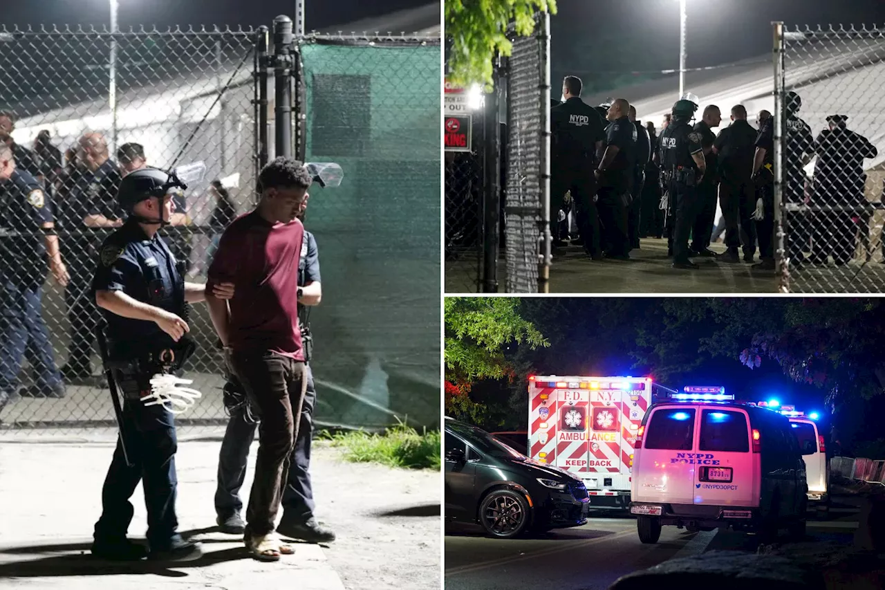 Feuding migrant groups brawl at Randall's Island shelter after stabbing