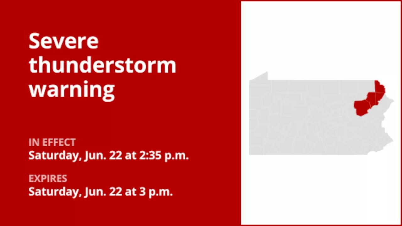 Update: Expect damaging winds and penny-sized hail with thunderstorms in Northeast Pa. Saturday