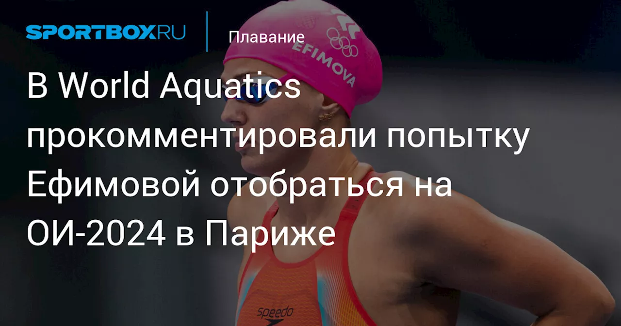 В World Aquatics прокомментировали попытку Ефимовой отобраться на ОИ‑2024 в Париже