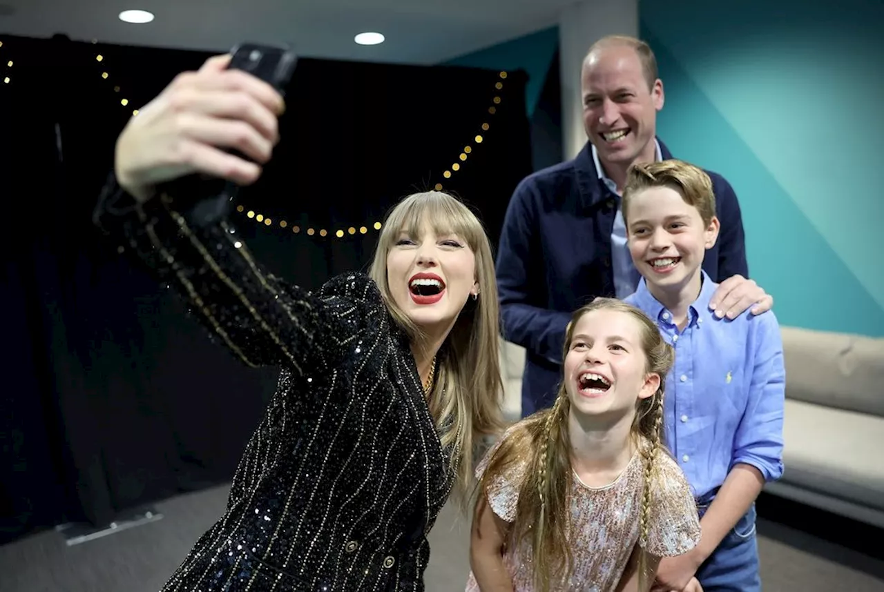 William shares adorable selfie taken by Taylor Swift with George and Charlotte