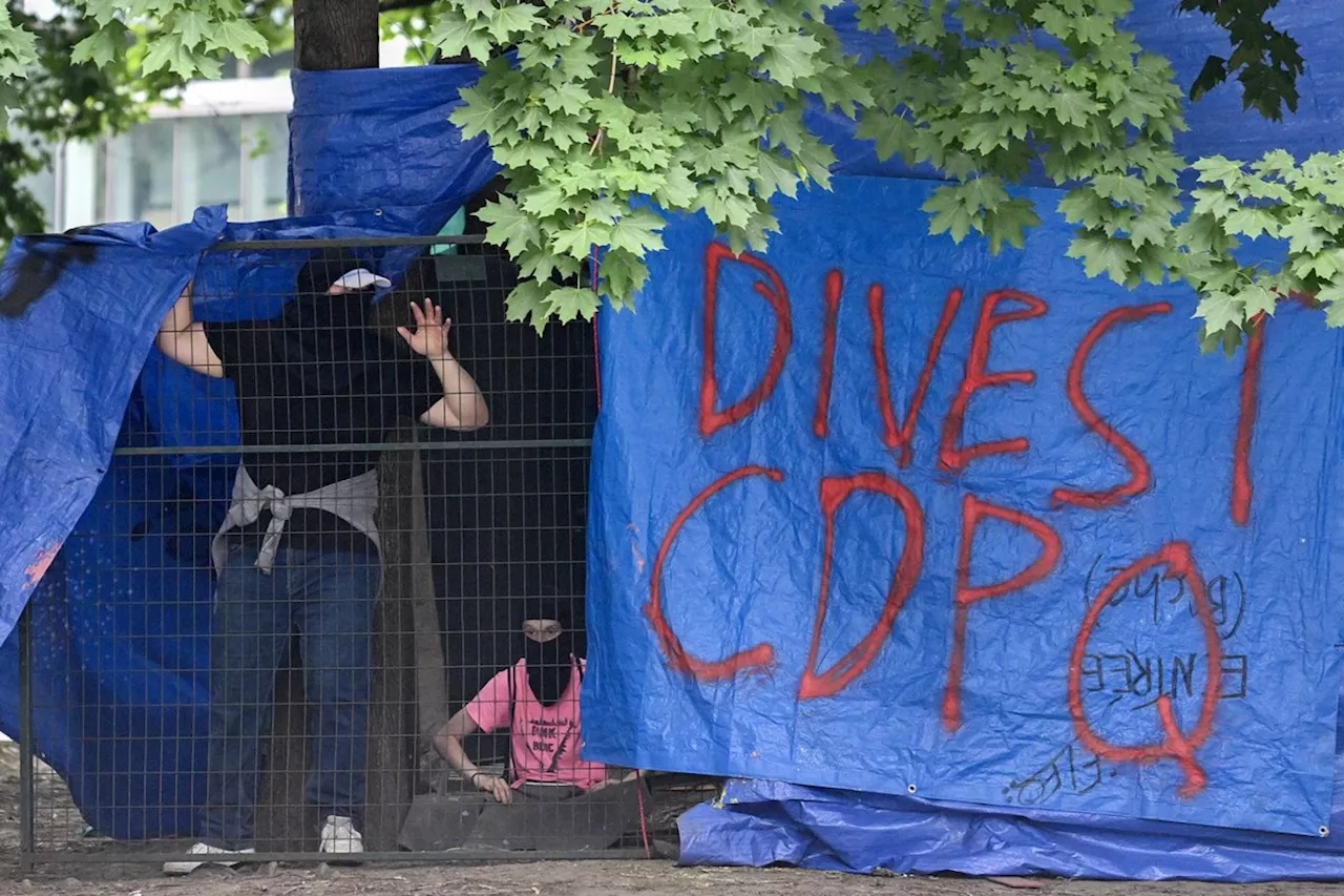 Pro-Palestinian protesters set up encampment in Montreal’s Victoria Square