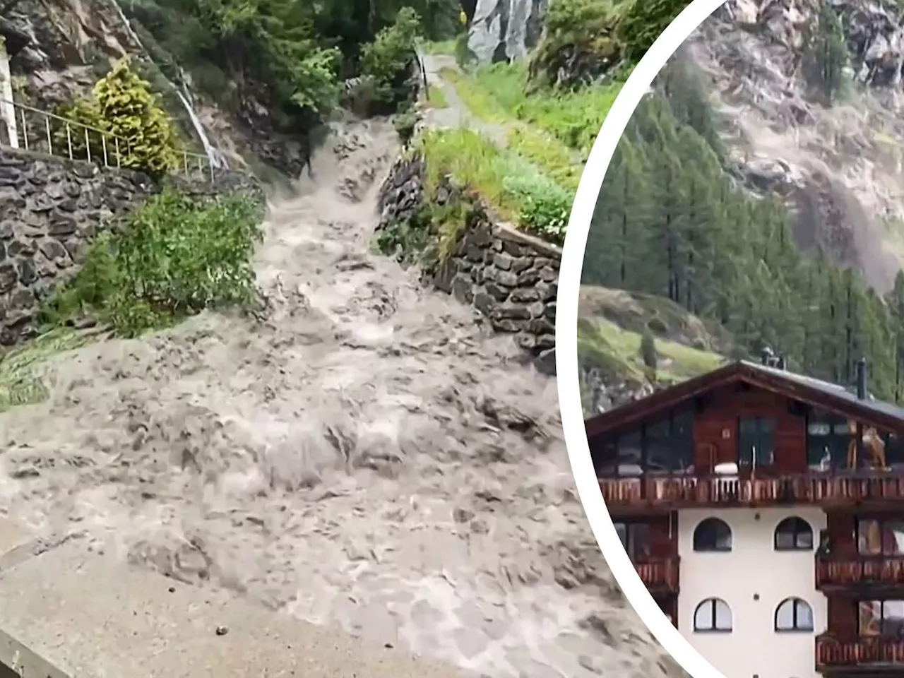 Unwetter: Noch drei Vermisste in der Schweiz - Zermatt abgeschnitten