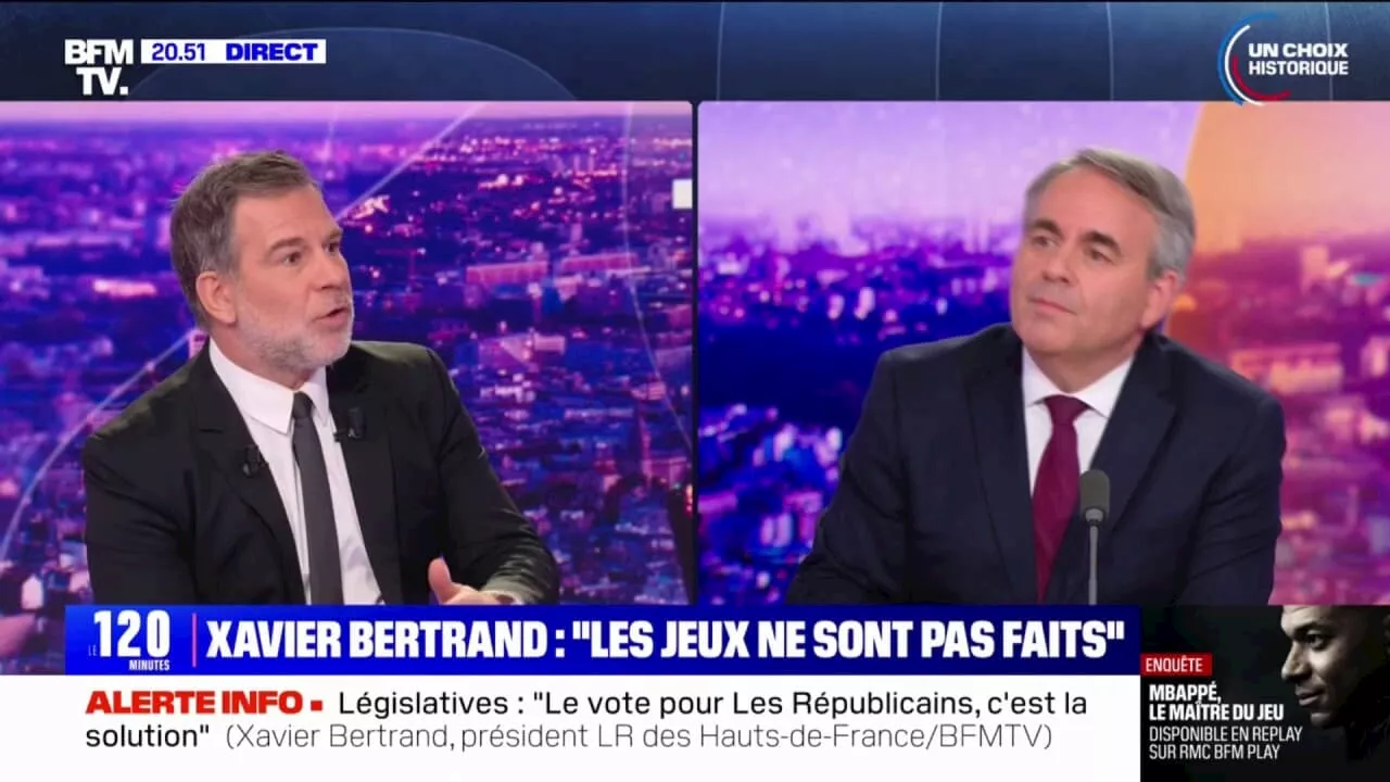 Élections législatives: 'Le vote pour Les Républicains, c'est la solution', déclare Xavier Bertrand