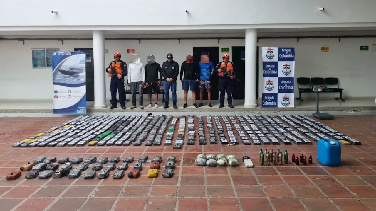 Incautan más de 400 kilogramos de cocaína en aguas del Caribe colombiano