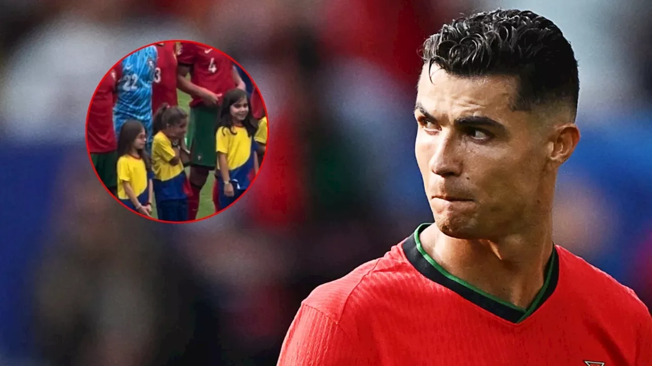 Video: emocionante reacción de niña tras tocar a Cristiano Ronaldo en Eurocopa