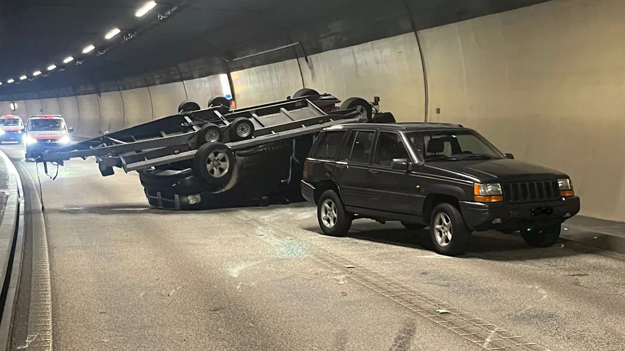 Chienbergtunnel war wegen Unfall vorübergehend gesperrt ++ Basel: Lauter Knall: Zwei Autos brennen