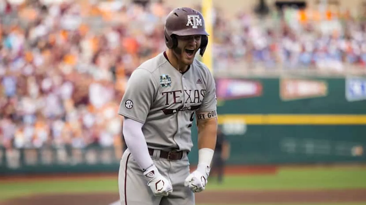 Texas A&M wins slugfest vs. Tennessee, one win from first CWS title