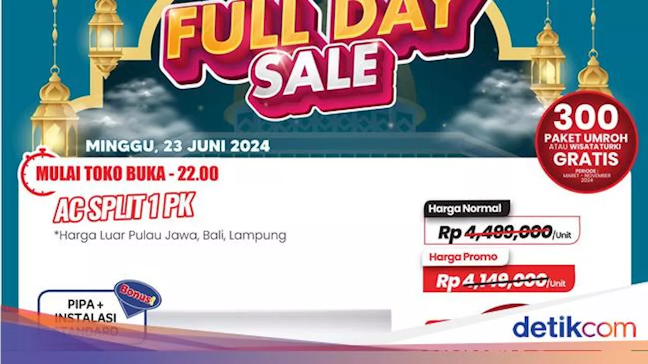 Cuaca Lagi Panas, Beli AC 1 PK Ada Potongan Rp 1 Juta di Transmart Full Day Sale