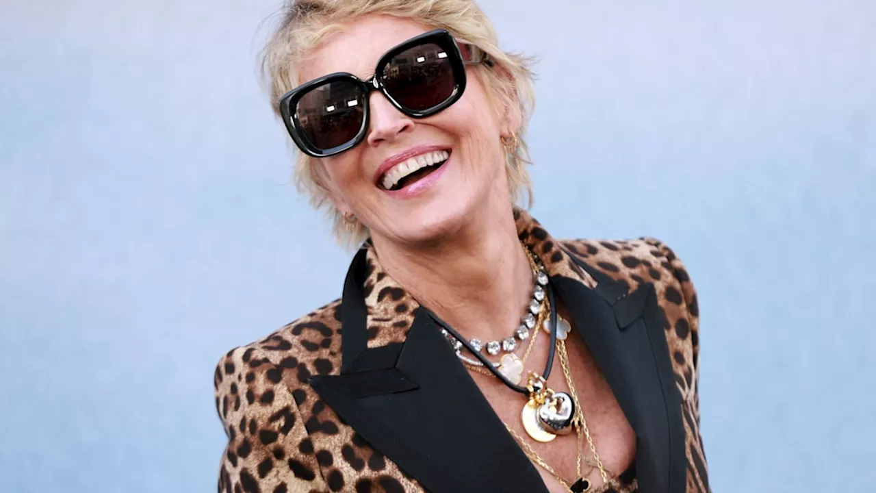 Sharon Stone looks utterly fabulous in leopard print swimsuit and biker boots in artsy new photo