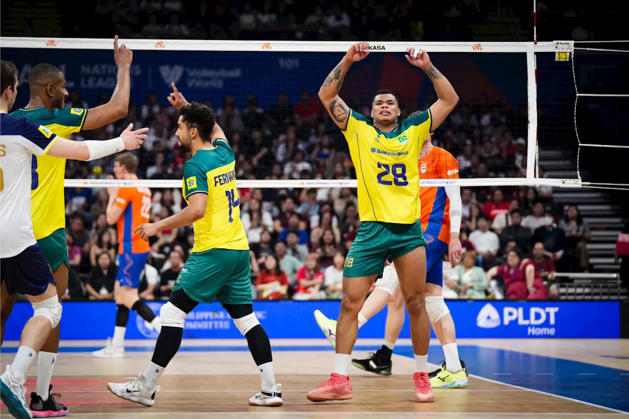 VNL 2024 Putra: Brasil Masuk Perempat Final, 4 Negara Berebut 1 Tiket Tersisa