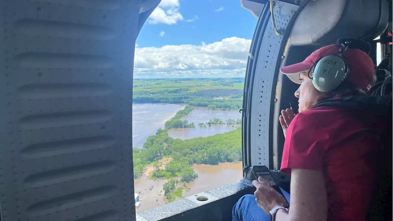 Gov. Kim Reynolds tours Iowa flooding from above