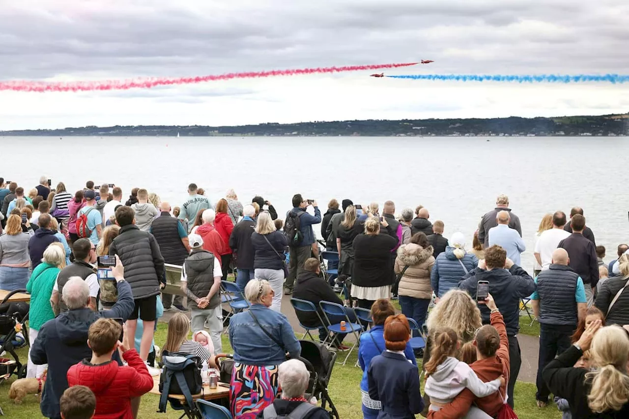 Armed Forces Day: RAF Red Arrows delight crowds with dramatic aerobatic display