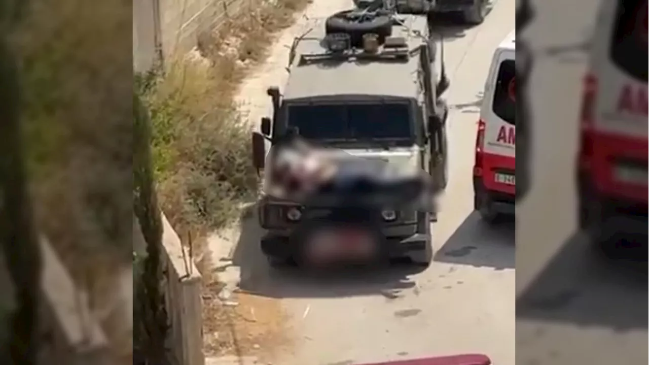 En Cisjordanie, l’armée d’Israël attache un Palestinien blessé au capot d’une Jeep militaire