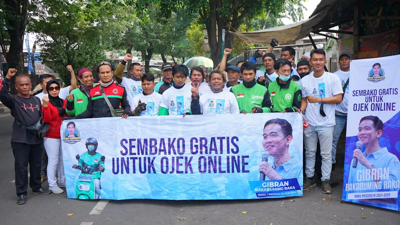 Bantu Pengemudi Ojol, Relawan Mas Gibran Bagikan Makanan Bergizi, Sembako, hingga Cukur Gratis di Jakarta