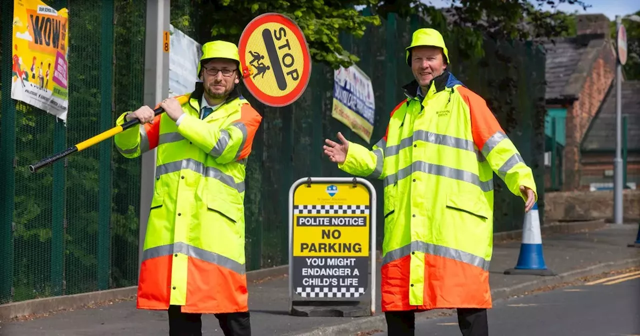 Teachers train to be lollipop men outside their own school