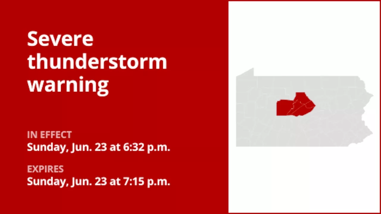 Update: Damaging winds expected with thunderstorms in Centre and Clinton counties Sunday