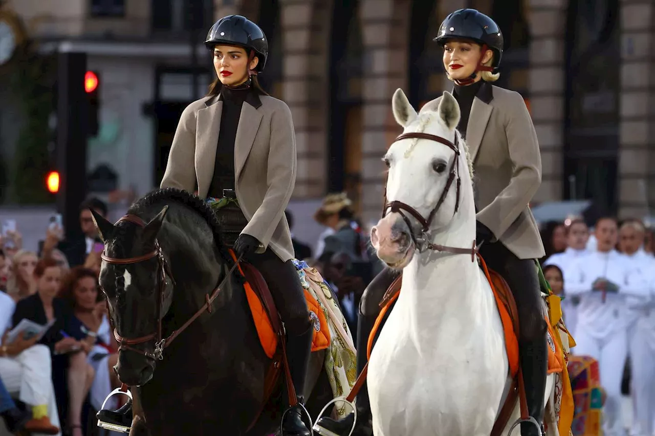 Gigi Hadid and Kendall Jenner Ride Horses Through the Streets of Paris for Vogue World — Watch!