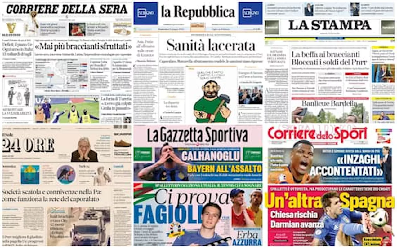 Le prime pagine dei quotidiani di oggi 23 giugno: la rassegna stampa di Sky TG24