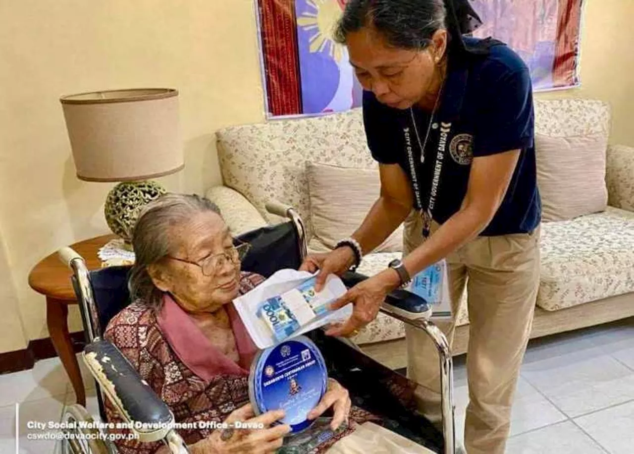 9 centenarians nakadawat tag-P100,000