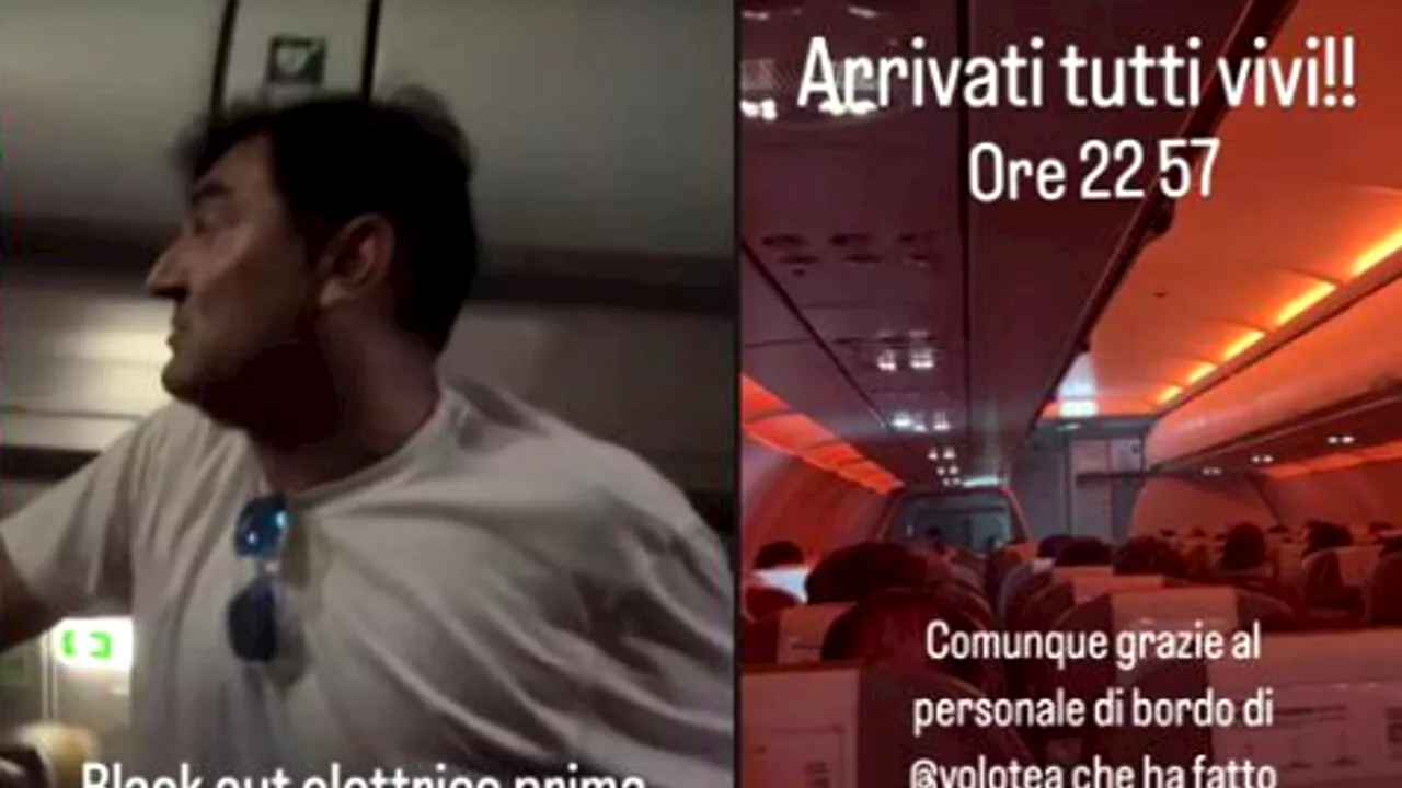 Black out in aereo, Max Giusti tra i passeggeri placa il panico: "Restiamo calmi"