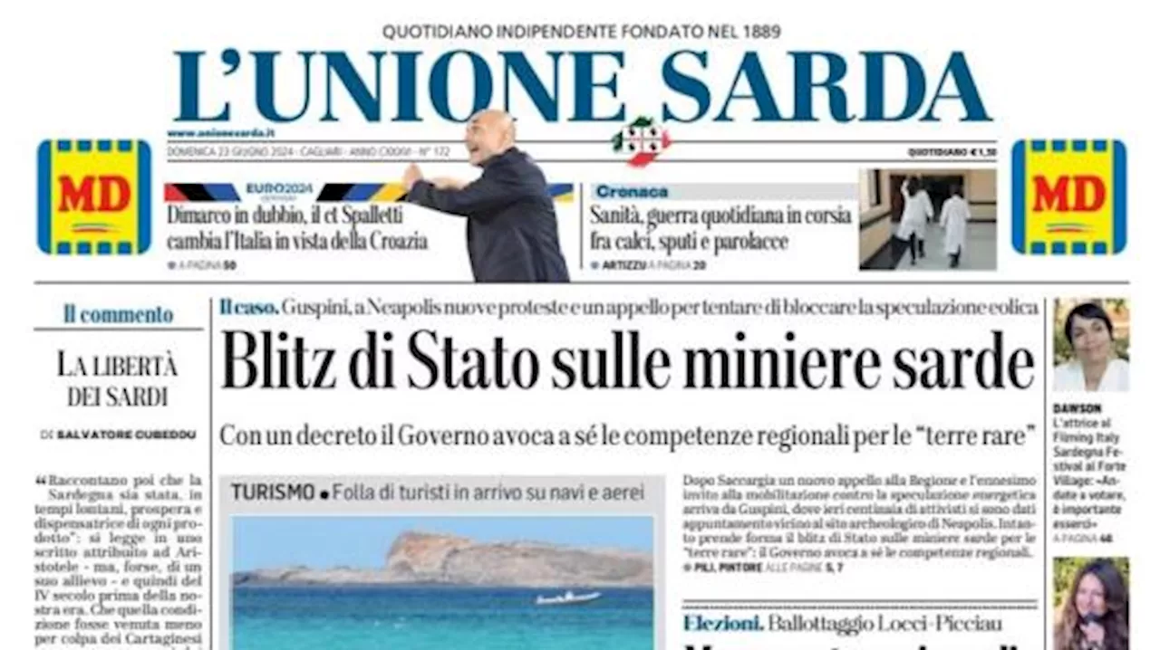 L'Unione Sarda: 'Dimarco in dubbio, il ct Spalletti cambia in vista della Croazia'