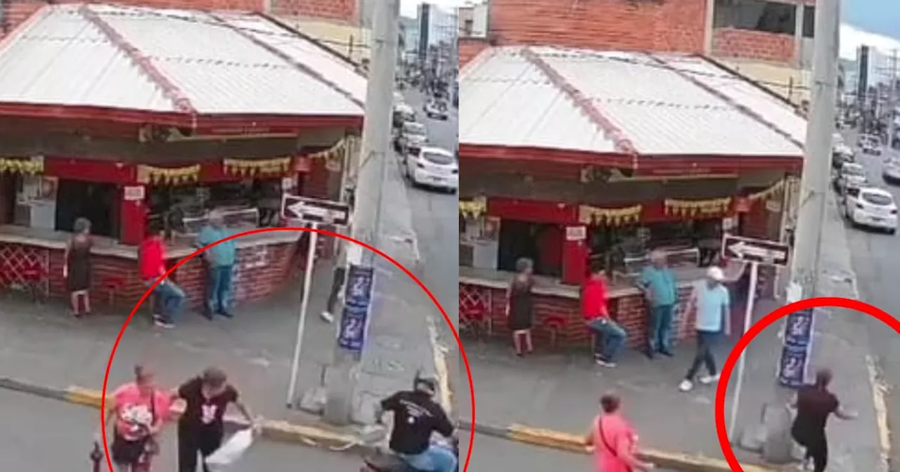 Video registró violento hurto a una mujer en el centro de Bucaramanga