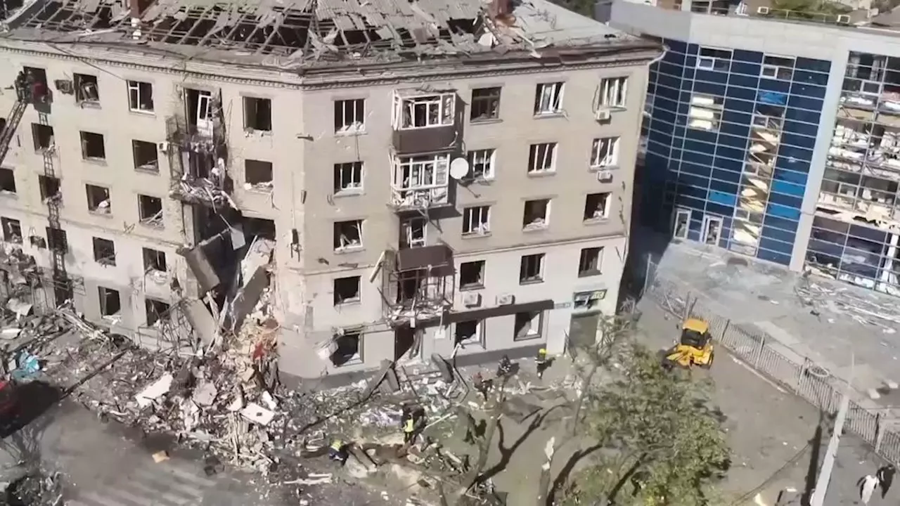 Aftermath of Russian bomb attack on Ukraine’s second largest city of Kharkiv