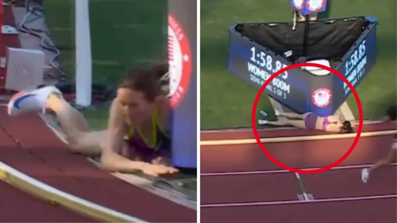 American runner Kate Grace suffers nasty fall during 800m semi-final at Olympic trials