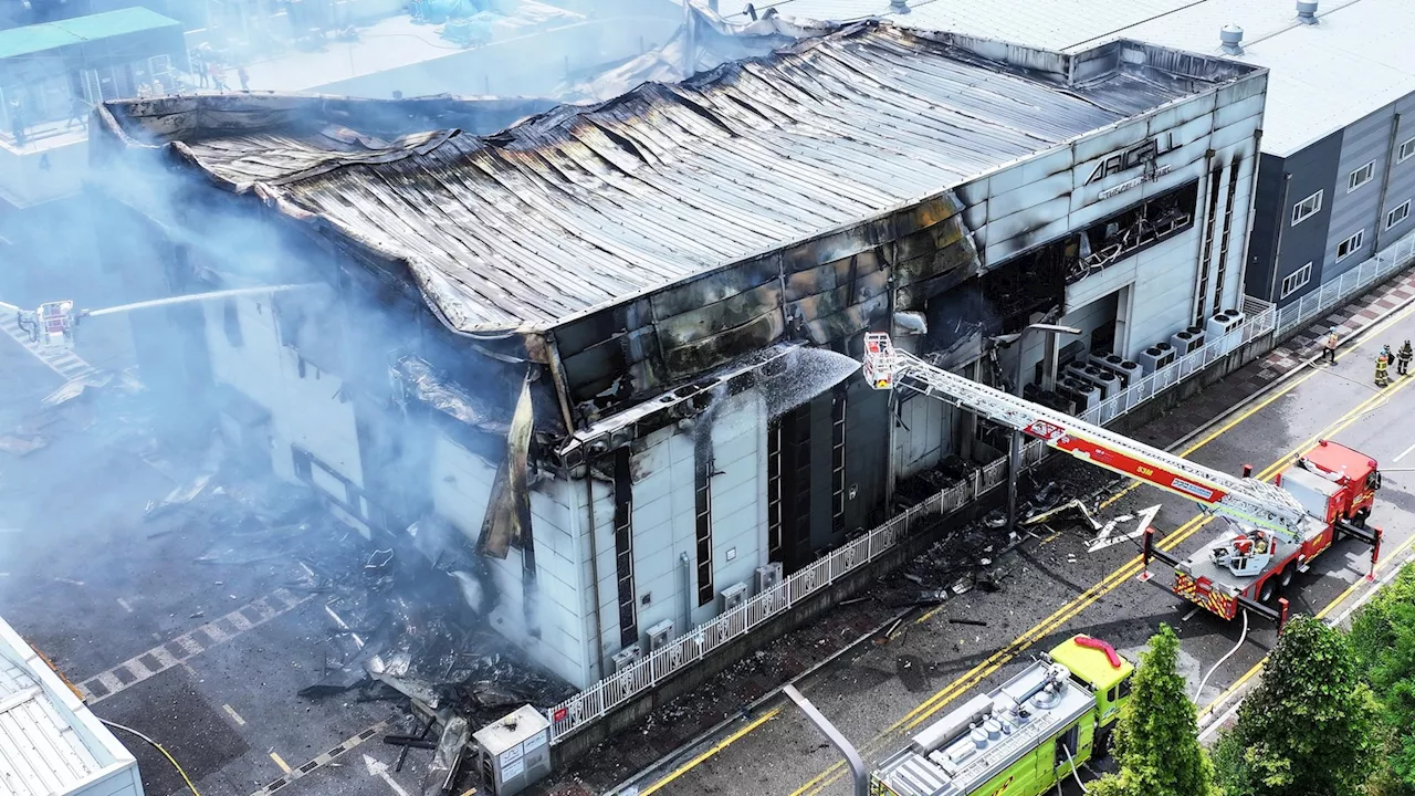 Fire at lithium battery factory in South Korea kills 1, leaves more than 20 missing