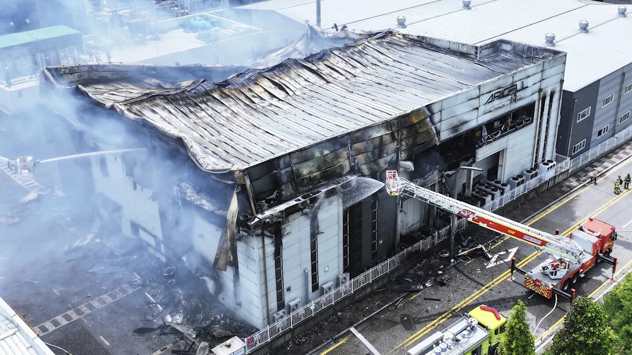 Fire at lithium battery factory in South Korea kills 1, leaves more than 20 missing