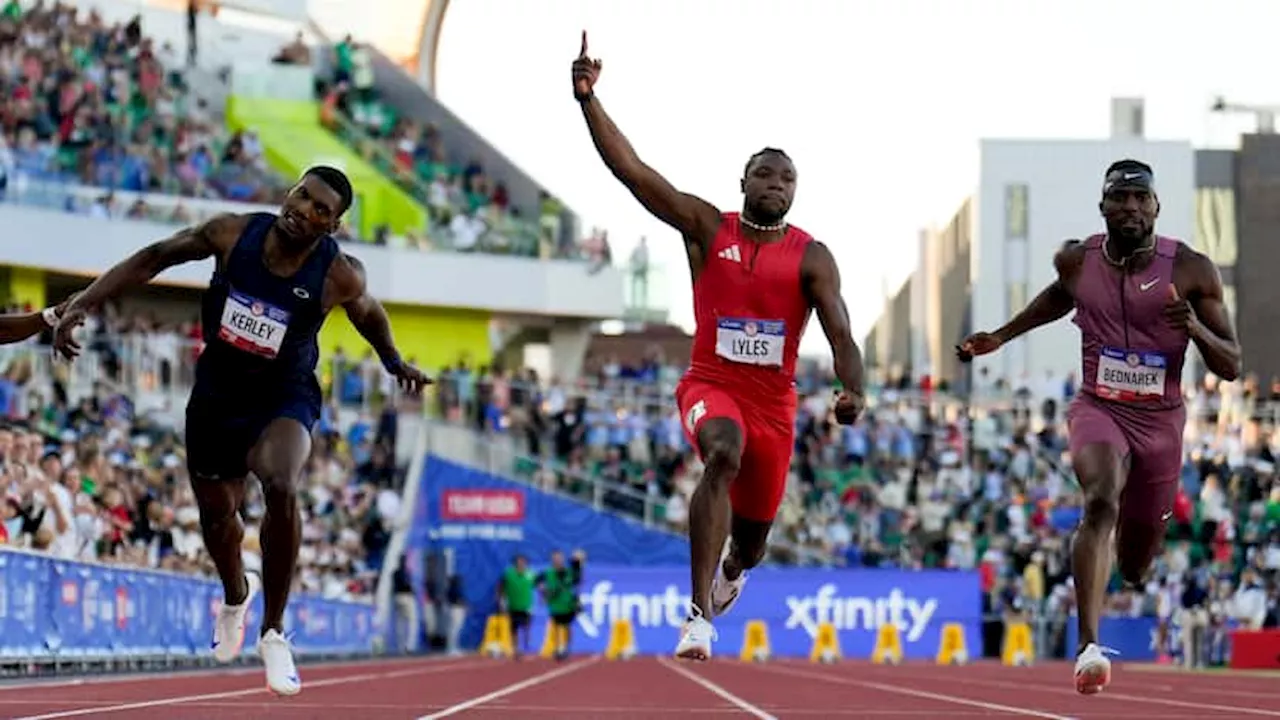 Noah Lyles wins 100 meters at U.S. track trials; Texan Fred Kerley books Olympic spot