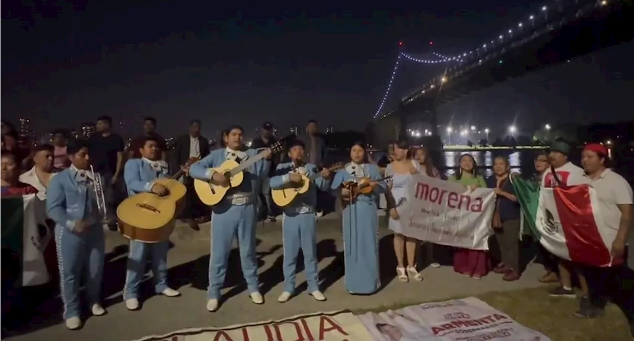 VIDEO Mexicanos cantan desde Nueva York el “happy birthday” a Claudia Sheinbaum por su cumpleaños 62