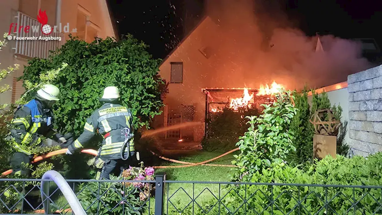 Bayern: Brand einer Gartenhütte in Augsburg droht auf Wohnhaus überzugreifen