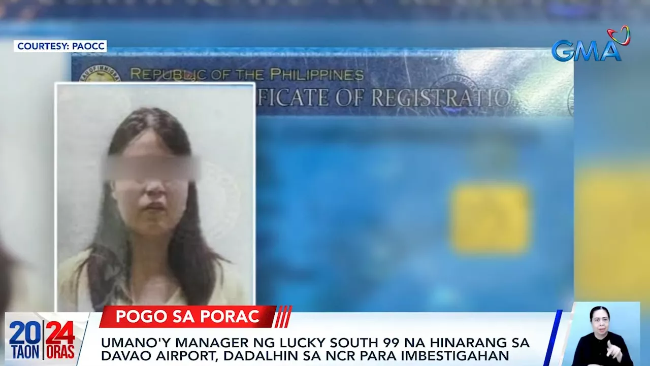 Porac POGO manager caught trying to flee in Davao airport