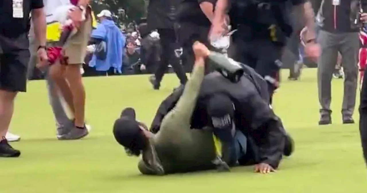 PGA Tour star tackled by security makes 18-word statement on protestor chaos