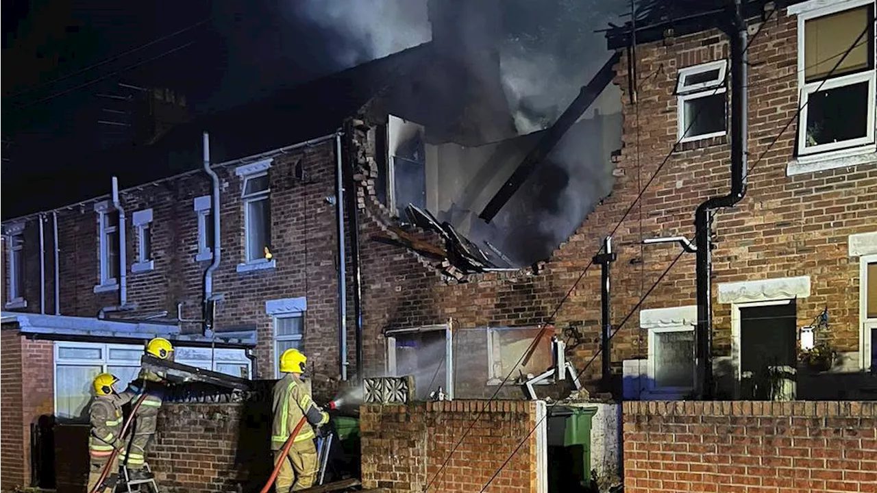 Explosion destroys house and leaves man seriously injured