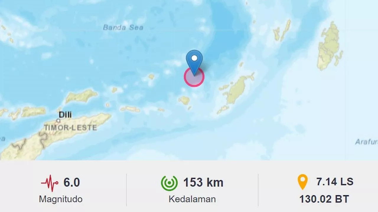 Gempa Magnitudo 6,0 Guncang Tanimbar Maluku, Tidak Berpotensi Tsunami