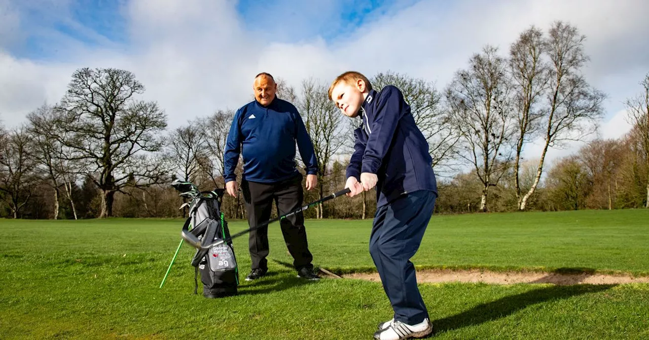 Golfer, 7, plays in five countries in 24 hours in memory of late dad