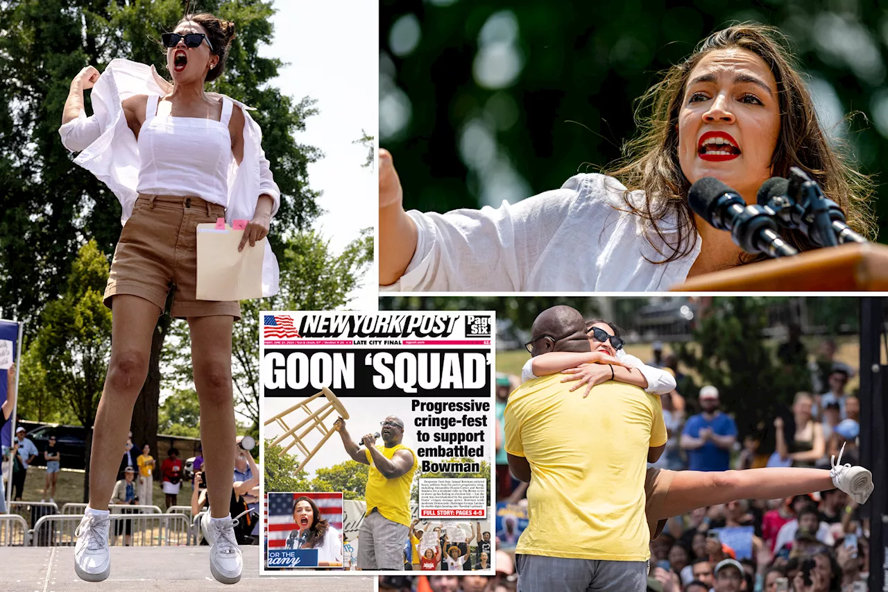 AOC doubles down on bizarre, cringeworthy antics at pro-Bowman rally: 'It's called organizing'