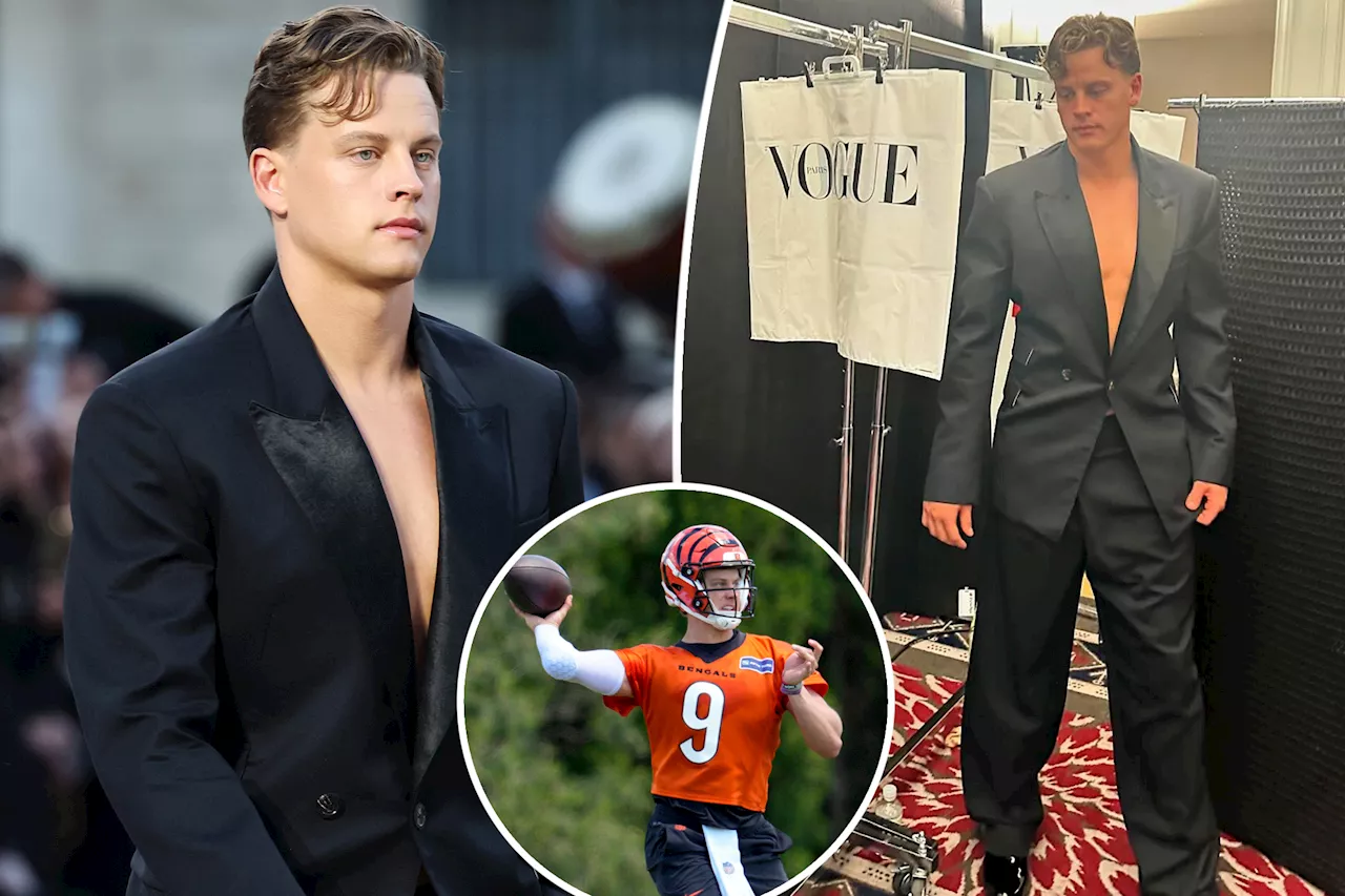 Joe Burrow takes a turn on the runway at Vogue World: Paris fashion show: 'Screw football'