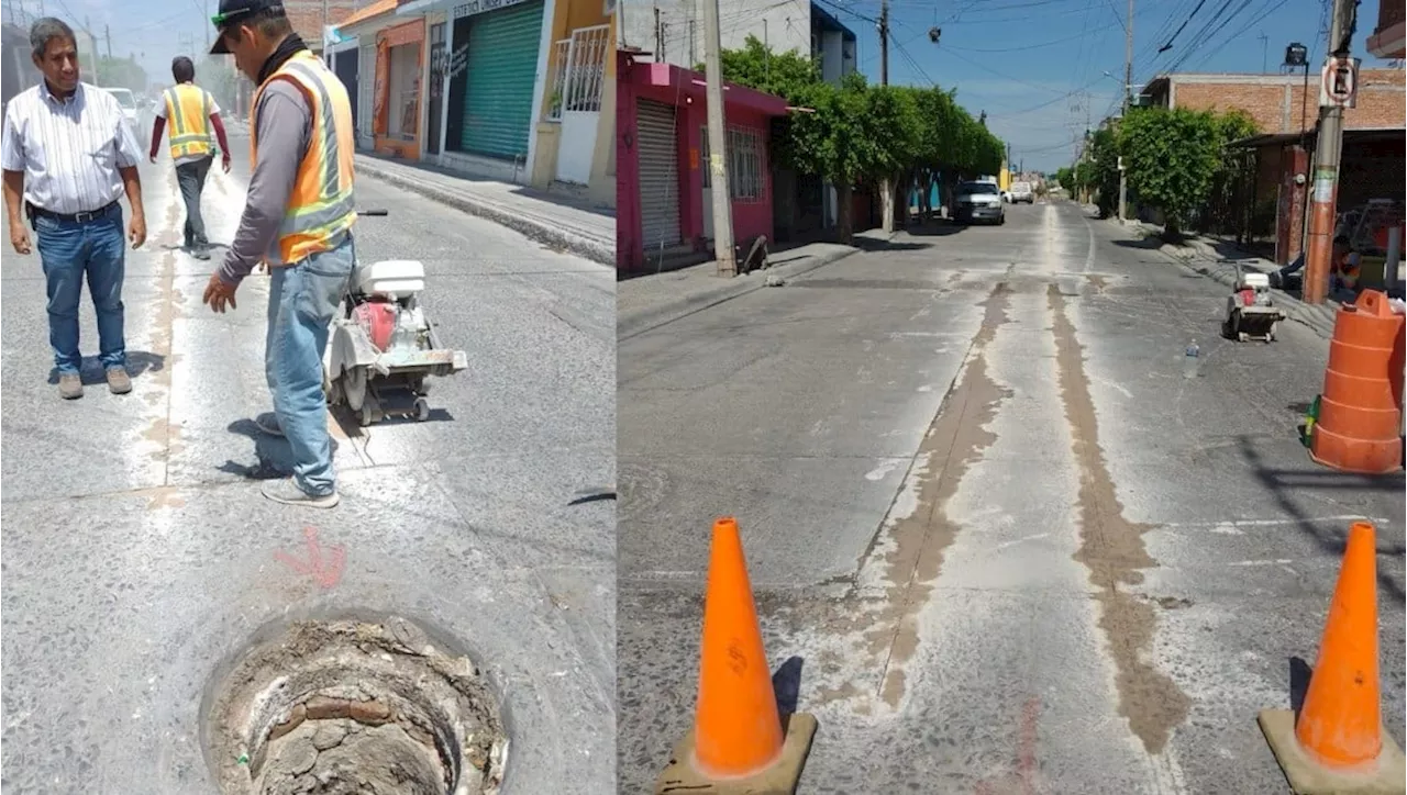 CMAPAS rehabilita el drenaje en la calle Uriangato de Salamanca