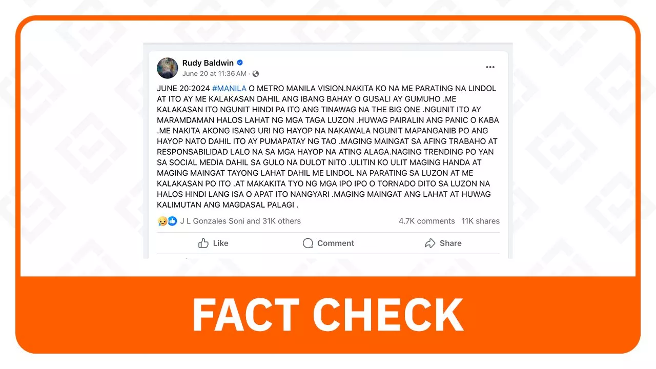 FACT CHECK: No prediction of imminent earthquake to hit Metro Manila