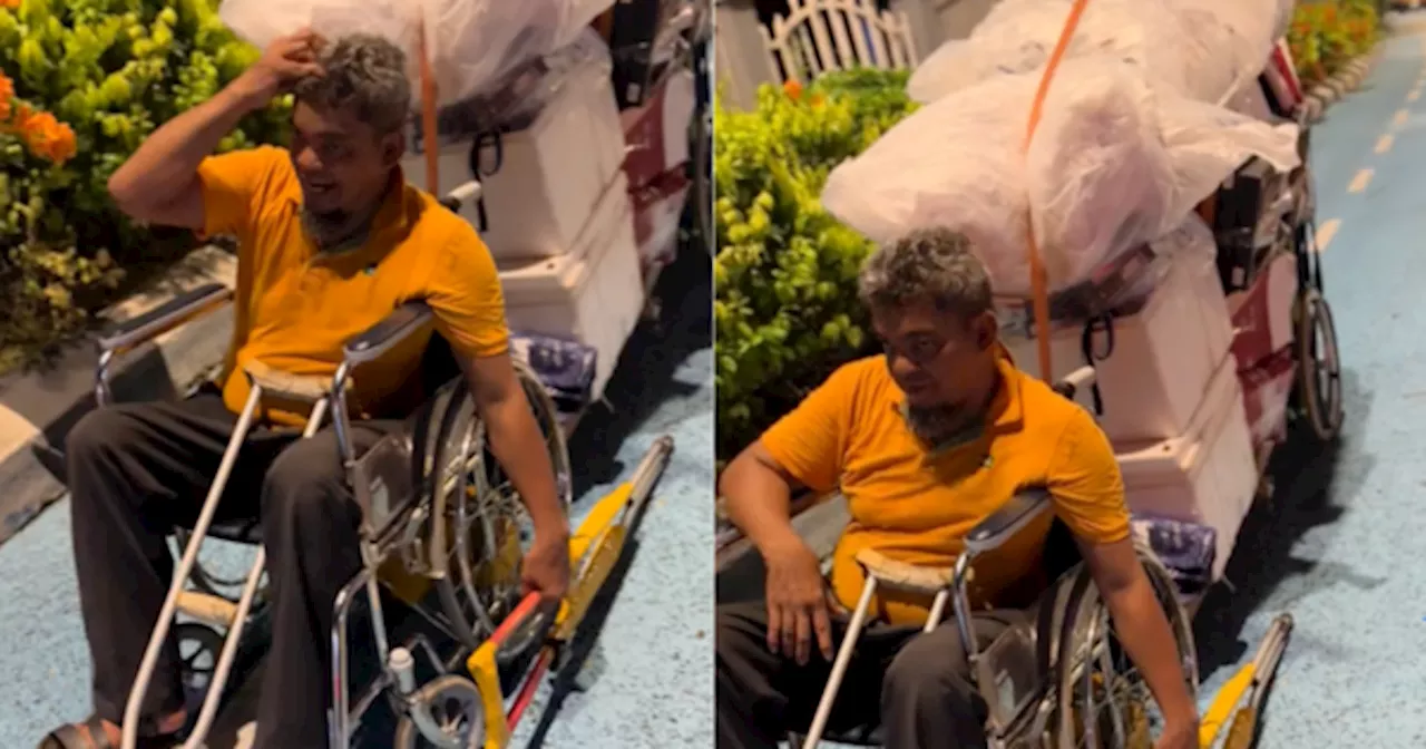 [VIDEO] Netizen Luluh Lihat Pak Cik Kutip Barang Terpakai Sambil Tolak Wheelchair