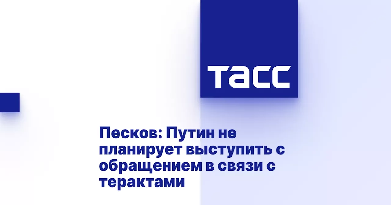 Песков: Путин не планирует выступить с обращением в связи с терактами