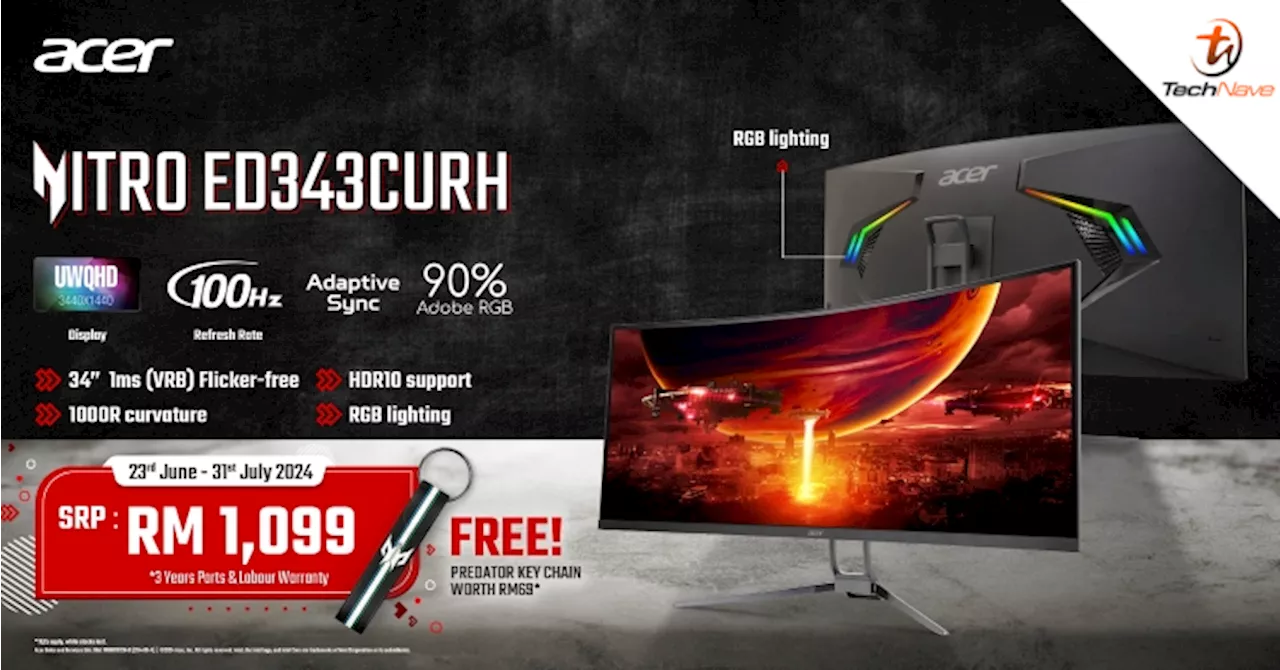 Acer ED343CUR H Curved Monitor Malaysia release - New immersive monitor now available from RM1099