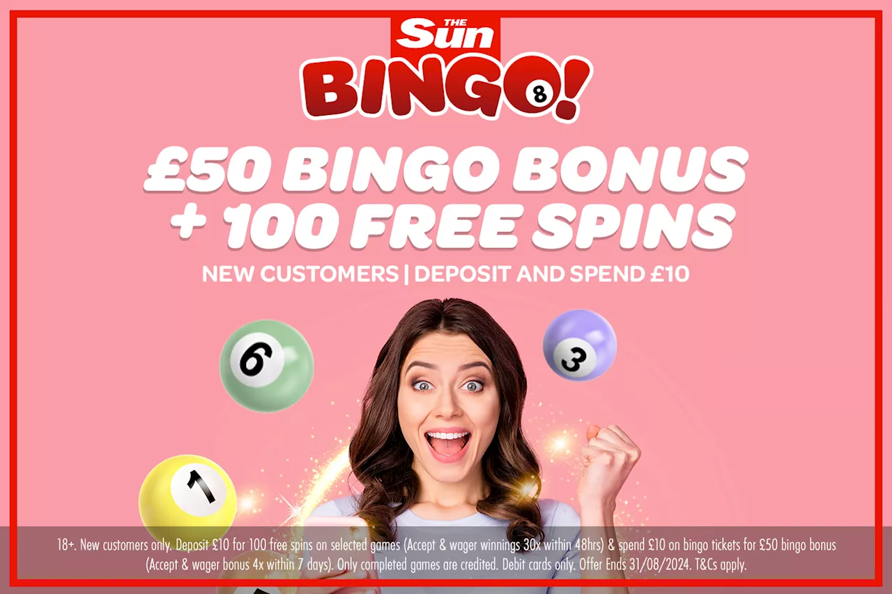 Get 100 free spins and a £50 bingo bonus when you join Sun Bingo...