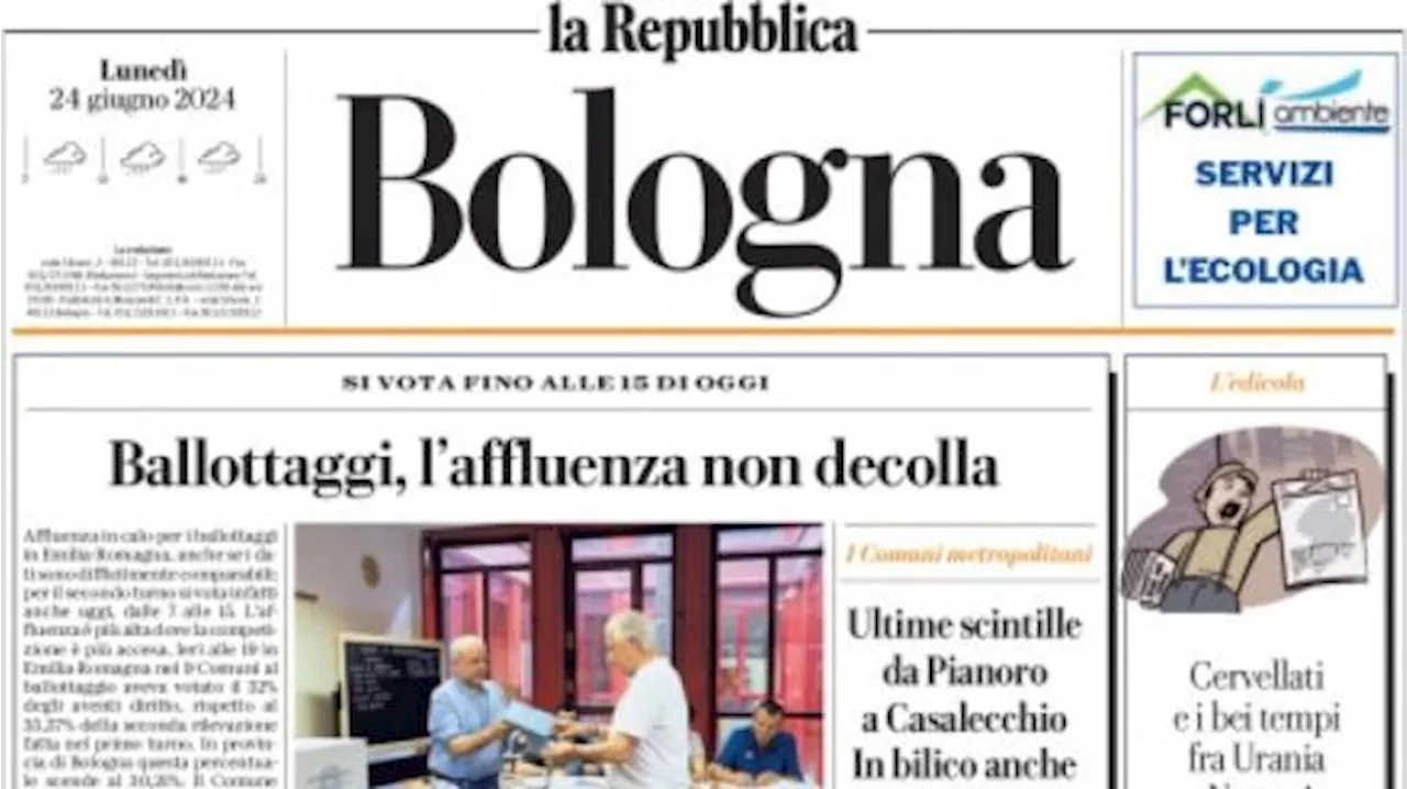 La Repubblica (Bologna) in prima pagina: 'Holm a un passo, uno svedese per Italiano'