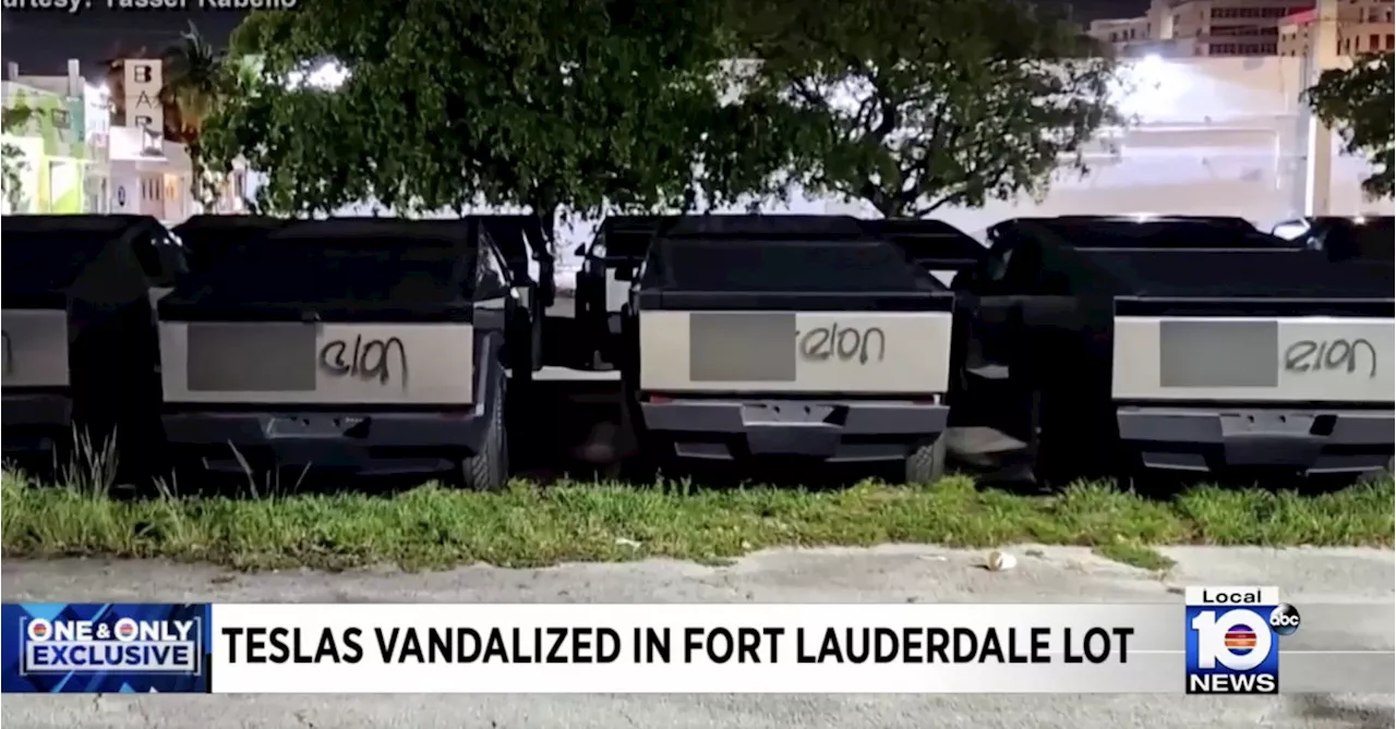 Dozens of Tesla Cybertrucks vandalized by someone who really doesn’t like Elon Musk